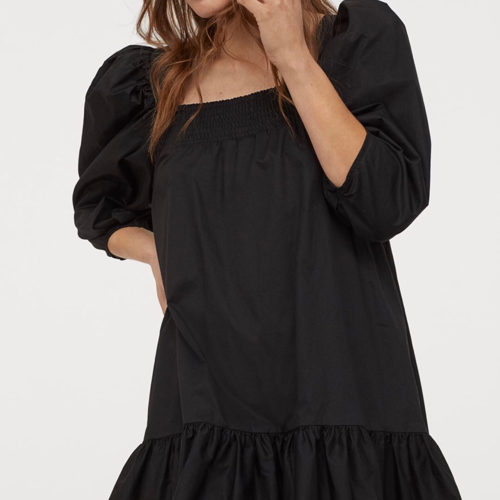 H&M | Puff Sleeve Black Mini Dress NWT - Picture 5 of 14